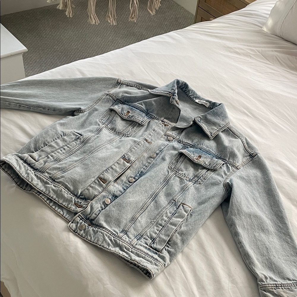 WeWoreWhat Light Blue Denim Jacket Oversizes SMALL